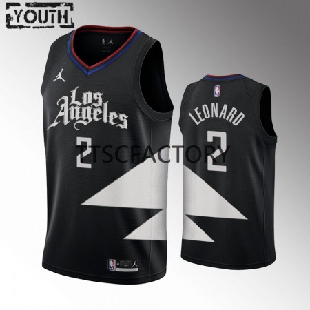 Maillot Basket Los Angeles Clippers Kawhi Leonard 2 Jordan 2022-23 Statement Edition Noir Swingman - Enfant